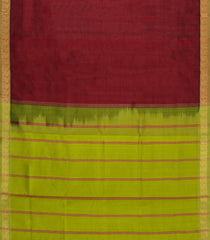 Maroon Handloom Silk Cotton Saree With Contrast Zari Border-SC4999