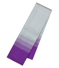 Grey Handloom Korvai Kanchipuram Silk Saree With Combtooth Border-KA16731