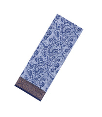 Violet Printed Chanderi Cotton Saree With Floral Motifs & Zari Border-CC1660
