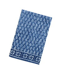 Indigo Printed Jaipur Cotton Saree With Floral Motifs-JC1529