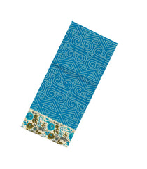 Sky Blue Printed Jaipur Cotton Saree With Floral Motifs-JC1729