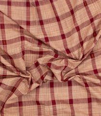 Maroon Woven Kadapa Cotton Saree With Checks-KN0704
