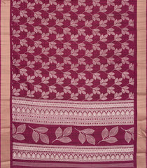 Magenta Woven Synthetic Dola Saree With Printed Floral Motifs-BL4504