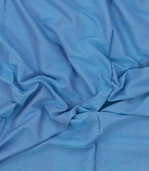 Steel Blue Woven Bengal Cotton Saree With Contrast Border-BG1863