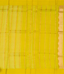 Olive Green Handloom Banarasi Organza Silk Saree With Floral Buttas-BE1667