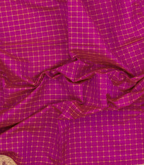 Hot Pink Handloom Silk Cotton Saree With Dotted Checks-SC4333