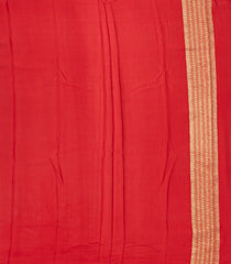 Red Mysore Crepe Silk Saree With Floral Motifs-MS3091