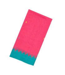 Pink Handloom Bengal Cotton Saree With Buttas-BGG1950