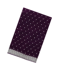 Dark Purple Woven Synthetic Blended Tissue Saree With Embroidered Motifs-EN2028