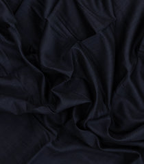 Midnight Blue Printed Chanderi Cotton Saree With Zari Border-BL5491