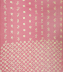 Baby Pink Woven Chiffon Silk Saree With Printed Coin Motifs-PS0653