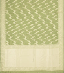 Cardamom Green Woven Art Dupion Tissue Saree With Floral Zari Motifs-BL5837