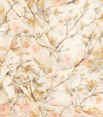 Off White Woven Synthetic Brasso Saree With Printed Floral Motifs-BL4923