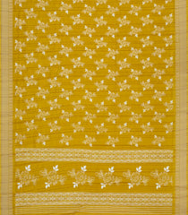 Mustard Printed Synthetic Dola Silk Saree With Floral Motifs-BL5726