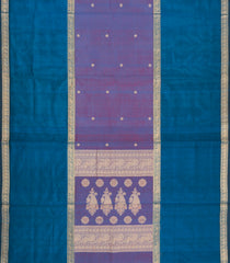 Purple Handloom Silk Cotton Saree With Zari Buttas & Contrast Border-SC4822