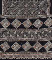 Black Printed Modal Silk Saree With Sequin Motifs-PS0750