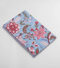 Light Blue 9 X 6 Inch Bagru Dabu Block Printed 96 Page Handmade Notebook-ACS1004