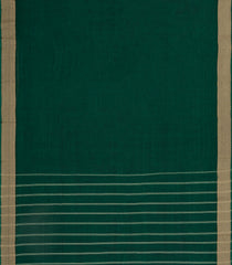 Dark Green Woven Chirala Cotton Saree With Chevron Border-CR1442