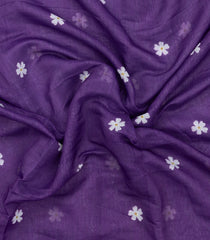 Lavender Printed Art Linen Saree Flower Motifs With Jhalar-BL6044