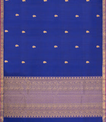 Blue Handloom Kanchipuram Silk Saree With Mango Buttas-KA16206