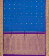 Blue Handloom Kanchipuram Silk Saree With Buttas-KA15243