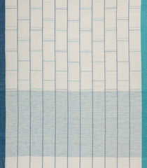 Off White Handloom Bengal Cotton Saree With Checks-BG1542