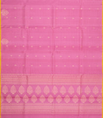 BubbleGum Pink Handloom Soft Tussar Silk Saree With Floral Buttas-TU3748