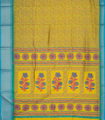 Mustard Synthetic Manipuri Silk Saree With Printed Floral Motifs-BL3899
