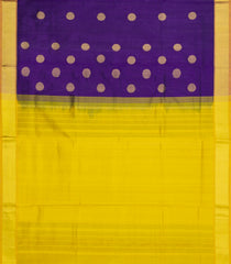 Purple Handloom Silk Cotton Saree With Buttas & Contrast Zari Border-SC4672