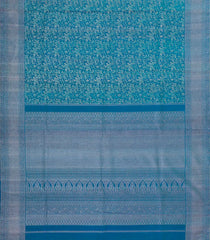 Cyan Handloom Kanchipuram Silk Saree With Abstract Motifs-KA14800