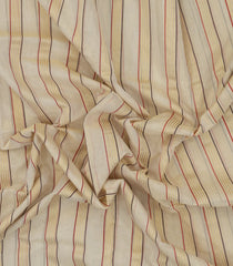 Off White Handloom Kerala Cotton Saree With Meena Stripes-KEC1065