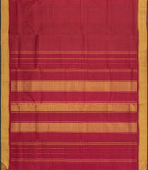 Crimson Handloom Kanchipuram 9 Yards Silk Saree With Zari Checks-KA15384