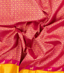 Pink Handloom Korvai Kanchipuram Silk Saree With Rudraksham Motifs-KA15278