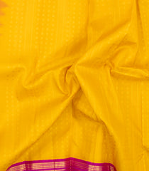 Mango Yellow Handloom Korvai Silk Pavadai & Pink Dhavani-PM2082
