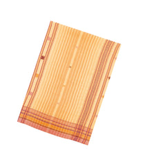 Sandal Handloom Chanderi Cotton Saree With Bhujodi Pallu-CC1364