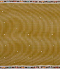 Beige Woven Orissa Cotton Saree With Checks & Buttas-OR0889