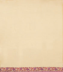 Cream Printed Jaipur Cotton Saree With Printed Floral Motifs-JC1766