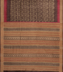 Brown Woven Tussar Silk Saree With Printed Floral Motifs-TU3111