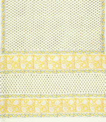 Light Green Printed Jaipur Cotton Saree With Floral Motifs-JC1889