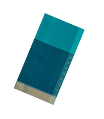 Turquoise Handloom Soft Silk Saree With Floral Jaal Motifs-SO4541