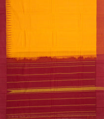 Yellow Handloom Rasipuram Cotton Saree With Contrast Border-RA2434