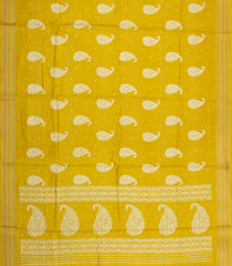 Mustard Printed Synthetic Dola Silk Saree With Zari Stripes & Border-SY0306