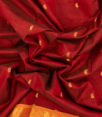 Crimson Handloom 9 Yards Vairaoosi Silk Cotton Saree With Stripes & Buttas-SC3774