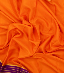 Orange Woven Mysore Silk Saree With Contrast Border-MS3287