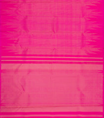 Hot Pink Handloom Kanchipuram Silk Saree With Temple Stripes-KA15060-Hot Pink