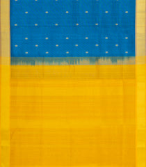 Blue Handloom Silk Cotton Saree With Buttas & Contrast Border-SC4463