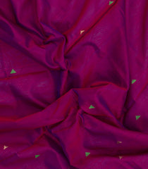 Magenta Handloom Maheswari Silk Cotton Saree With Contrast Border-SC4892