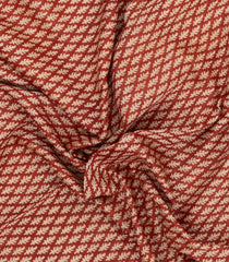 Rust Printed Chanderi Cotton Saree With Floral Motifs-CC1765