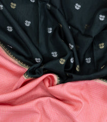 Peach & Green Woven Blended Viscose Half & Half Saree-BL5517