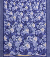 Violet Printed Synthetic Linen Saree With Floral Motifs-SY0193